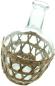 Preview: Vase "Geflecht" aus Glas in Flaschenform mit Seegras-Geflecht, 30 cm hoch, Blumenvase