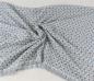 Preview: Webdecke "Ikarus" mit Fransensaum, extra weich, creme / blau / grau, Kuscheldecke, Sofadecke