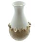 Preview: Dekovase "Muscheln" Ø 14x24 cm groß, weiß / beige, mit Muscheln verziert, Vase für Trockenblumen