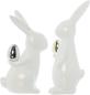 Preview: 2x Osterhase "Classical" aus Porzellan, weiß mit Osterei in gold & silber, Hasen 20 + 23 cm hoch, Dekofigur, Dekohase