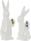 Preview: 2x Osterhase "Classical" aus Porzellan, weiß mit Osterei in gold & silber, Hasen 20 + 23 cm hoch, Dekofigur, Dekohase