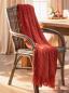 Preview: Kuscheldecke "Carmine" rotbraun, mit Rautenmuster und Fransen, 120x152 cm, Couchdecke, Sofadecke