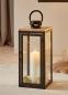 Preview: Laterne "Modern" aus Metall, Holz & Glas, 38 cm hoch, Bodenlaterne, Gartenlaterne, Standlaterne