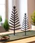 Preview: 2 Dekotannen aus Metall, schwarz, 30 + 40 cm hoch, Weihnachtsdekoration, Tischdekoration, Metalldekoration, Tannenbaum