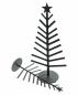 Preview: 2x Dekotanne aus Metall, schwarz, 30 + 40 cm hoch, Weihnachtsdekoration, Tischdekoration