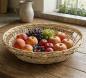 Preview: Schale aus Weide & Papierschnur, oval, 46 x 39 cm, Blumenschale, Obstschale