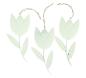 Preview: 3x Dekohänger "Tulpe" aus Metall, Blume zum Aufhängen, schwarz / weiß / grün, Frühlingsdeko, Osterdeko