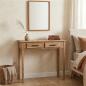Preview: Beistelltisch "Natur" aus Holz, 90x34 cm, Telefontisch mit 2 Schubladen, Konsolentisch