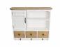 Preview: Hängeschrank "White Cottage" im Landhausstil aus Holz, weiß, im Shabby Look, 1 Tür & 3 Schubladen + 3 Haken, Wandschrank