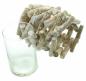 Preview: Windlicht "Maritima" aus Holz & Glas, 18 cm hoch, Kerzenhalter maritim, Vase, Blumenvase, Windlichtglas