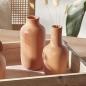 Preview: 2x Vase "Flasche" aus Terracotta, Blumenvase in Flaschenform, Dekovase für Trockenblumen