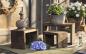 Preview: 3x Dekobank "Rustikal" aus recyceltem Holz im Used Look, Blumenhocker, Blumenständer, Pflanzenständer