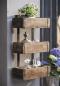 Preview: Wandregal "Kolonial" aus recyceltem Holz im Used Look mit 3 Holzkisten, Hängeregal Pflanzenregal, Blumenregal