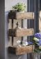 Preview: Wandregal "Kolonial" aus recyceltem Holz im Used Look mit 3 Holzkisten, Hängeregal Pflanzenregal, Blumenregal