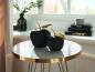 Preview: Apfel "Black" aus Porzellan, matt schwarz + gold, 11 + 14 cm hoch, Dekofigur, Tischdeko, Dekoobst