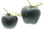 Preview: Apfel "Black" aus Porzellan, matt schwarz + gold, 11 + 14 cm hoch, Dekofigur, Tischdeko, Dekoobst