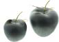 Preview: Apfel "Black" aus Porzellan, matt schwarz + gold, 11 + 14 cm hoch, Dekofigur, Tischdeko, Dekoobst