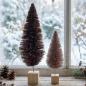 Preview: 2x Dekofigur Tanne "Rosa & Aubergine", 15 + 20 cm hoch, kleine Weihnachtsbäume, Tischdeko