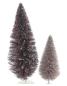Preview: 2x Dekofigur Tanne "Rosa & Aubergine", 15 + 20 cm hoch, kleine Weihnachtsbäume, Tischdeko