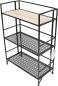 Preview: Regal "Simply Modern" aus Metall, schwarz & MDF, klappbar, Standregal mit 3 Böden, Badregal, Küchenregal