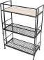 Preview: Regal "Simply Modern" aus Metall, schwarz & MDF, klappbar, Standregal mit 3 Böden, Badregal, Küchenregal