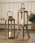Preview: 2x Laterne "Wood" aus Holz, 38 + 48 cm hoch, Bodenlaterne, Kerzenlaterne, Holzlaterne, Windlicht