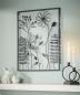 Preview: 3D Wandbild "Black Flowers" aus Metall, 43x58 cm, in edlem matt schwarz, Wanddeko, Wandschmuck