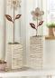 Preview: 2x Dekovase "White Shabby" aus recyceltem Holz, 23 + 30 cm hoch, Vase für Trockenblumen, Blumenvase, Vasenset