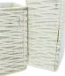 Preview: 2x Dekovase "White Shabby" aus recyceltem Holz, 23 + 30 cm hoch, Vase für Trockenblumen, Blumenvase, Vasenset