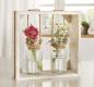 Preview: Holzrahmen "Väschen" mit 2 Glasvasen, Vasenhalter aus Holz mit Blumenvase in Flaschenform, Vase, Vasenset