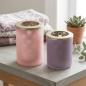 Preview: 2x Teelichthalter "Schmetterling" aus Glas, Violett & Rosa, 12 + 14 cm hoch, Windlichtglas, Teelichtglas