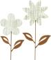 Preview: 2x Gartenstecker "Blume" aus Metall mit Echtrost Finish, Beetstecker, Roststecker, Gartendeko für Draußen