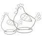 Preview: 2x Dekofigur "Huhn" aus Metall, grau, 14 + 18 cm hoch, Osterdeko, Tischdeko, Dekohuhn