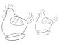 Preview: 2x Dekofigur "Huhn" aus Metall, grau, 14 + 18 cm hoch, Osterdeko, Tischdeko, Dekohuhn