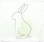 Preview: Kissenhülle Hase "Modern" 45x45 cm, weiß, kuschelweiche Samtoptik, Osterkissen-Bezug, Kissenbezug, Zierkissenbezug