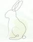 Preview: Kissenhülle Hase "Modern" 45x45 cm, weiß, kuschelweiche Samtoptik, Osterkissen-Bezug, Kissenbezug, Zierkissenbezug