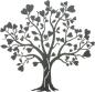 Preview: Wandbild "Herzbaum" aus Metall, mattschwarz, 50x48 cm, Wandtattoo, Wandschmuck, Wanddeko
