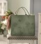 Preview: Tasche "Blumenwiese" aus Filz in grün, große Einkaufstasche, Filztasche, Shopper, Tragetasche