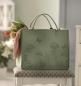 Preview: Tasche "Blumenwiese" aus Filz in grün, große Einkaufstasche, Filztasche, Shopper, Tragetasche