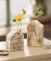 Preview: 2x Vase "Häuschen" aus Holz, geflammt, mit Reagenzglas für einzelne Blumen, Blumenvase, Reagenzglasständer