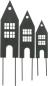 Preview: 3x Stecker "Haus" aus Metall, schwarz, 20 25 30 cm hoch, Dekostecker, Blumenstecker, Pflanzenstecker