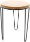 Preview: Beistelltisch "Retro" aus Metall, schwarz & Tischplatte aus Holz, Ø 33x46 cm, Wohnzimmertisch, Pflanzentisch, Blumentisch