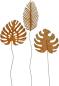 Preview: 3x Gartenstecker "Blätter" aus Metall mit Echtrost, 95 - 102 cm hoch, Dekostecker, Roststecker, Metallstecker, Gartendeko für Draußen