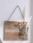 Preview: Schild "Lieblingsplatz" aus recyceltem Holz mit Glasvase, Wanddeko mit Schriftzug, Wandschmuck, Wandbild