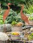 Preview: 2x Dekovogel aus Metall mit Echtrost Finish, 88 cm hoch, Garten Dekofigur, Gartendeko für Draußen