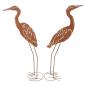 Preview: 2x Dekovogel aus Metall mit Echtrost Finish, 88 cm hoch, Garten Dekofigur, Gartendeko für Draußen