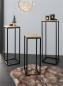 Preview: 3x Beistelltisch "Modern" aus Holz & Metall, Satztische, Blumenständer, Blumenhocker, Dekosäule