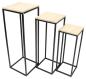 Preview: 3x Beistelltisch "Modern" aus Holz & Metall, Satztische, Blumenständer, Blumenhocker, Dekosäule