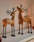 Preview: 2x Dekofigur "Rentier" aus Mango Holz & Metall, Winterdeko, Weihnachtsdeko