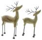 Preview: 2x Dekofigur "Rentier" aus Mango Holz & Metall, Winterdeko, Weihnachtsdeko
